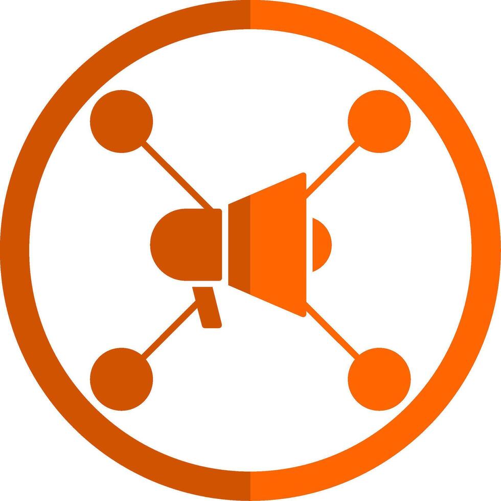 Sozial Netzwerk Glyphe Orange Kreis Symbol vektor