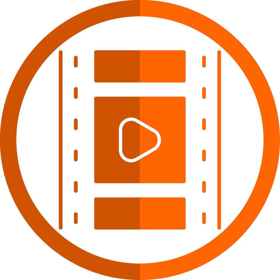 Film Spule Glyphe Orange Kreis Symbol vektor