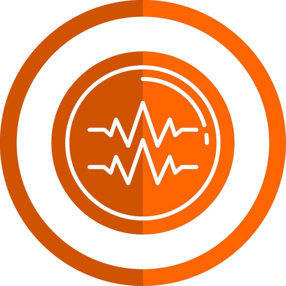 ljud takter glyf orange cirkel ikon vektor
