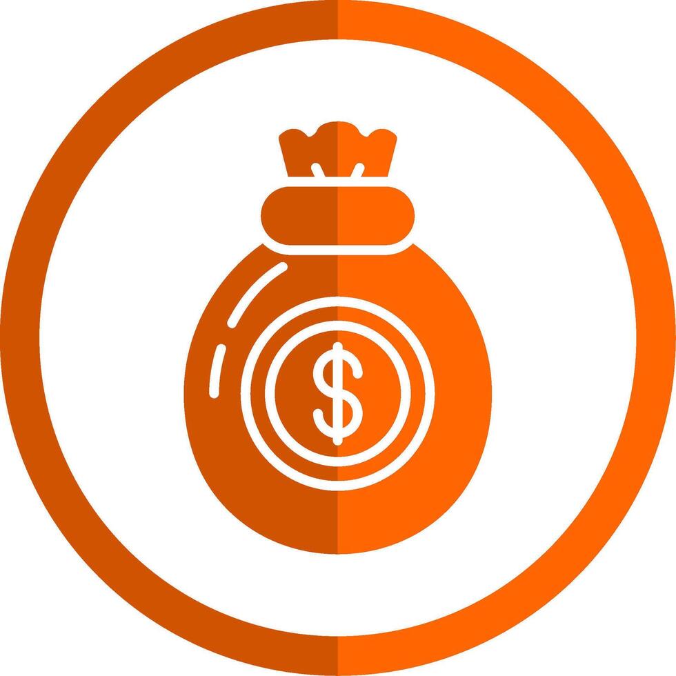 Geld Tasche Glyphe Orange Kreis Symbol vektor