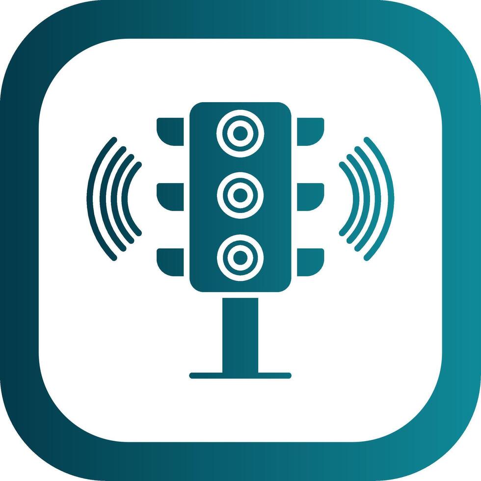 der Verkehr Signal Glyphe Gradient runden Ecke Symbol vektor