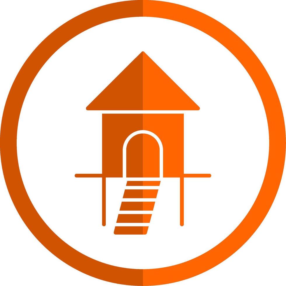 Hütte Glyphe Orange Kreis Symbol vektor