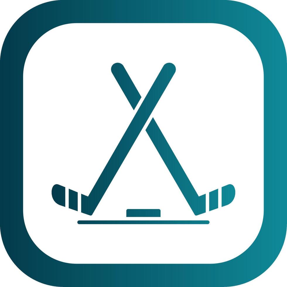 Eis Eishockey Glyphe Gradient runden Ecke Symbol vektor