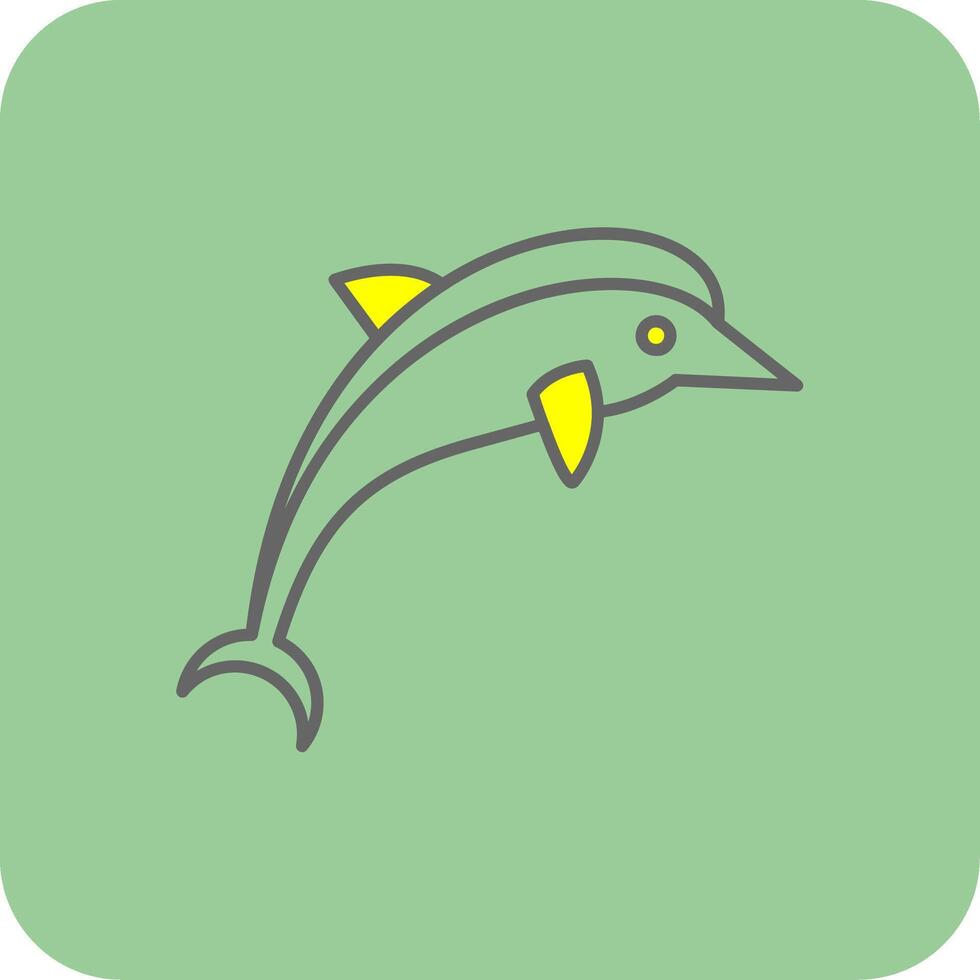 delfin fylld gul ikon vektor