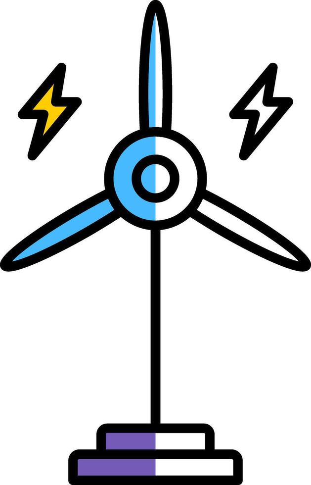 eolic Turbine gefüllt Hälfte Schnitt Symbol vektor