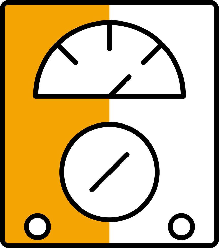 Voltmeter gefüllt Hälfte Schnitt Symbol vektor