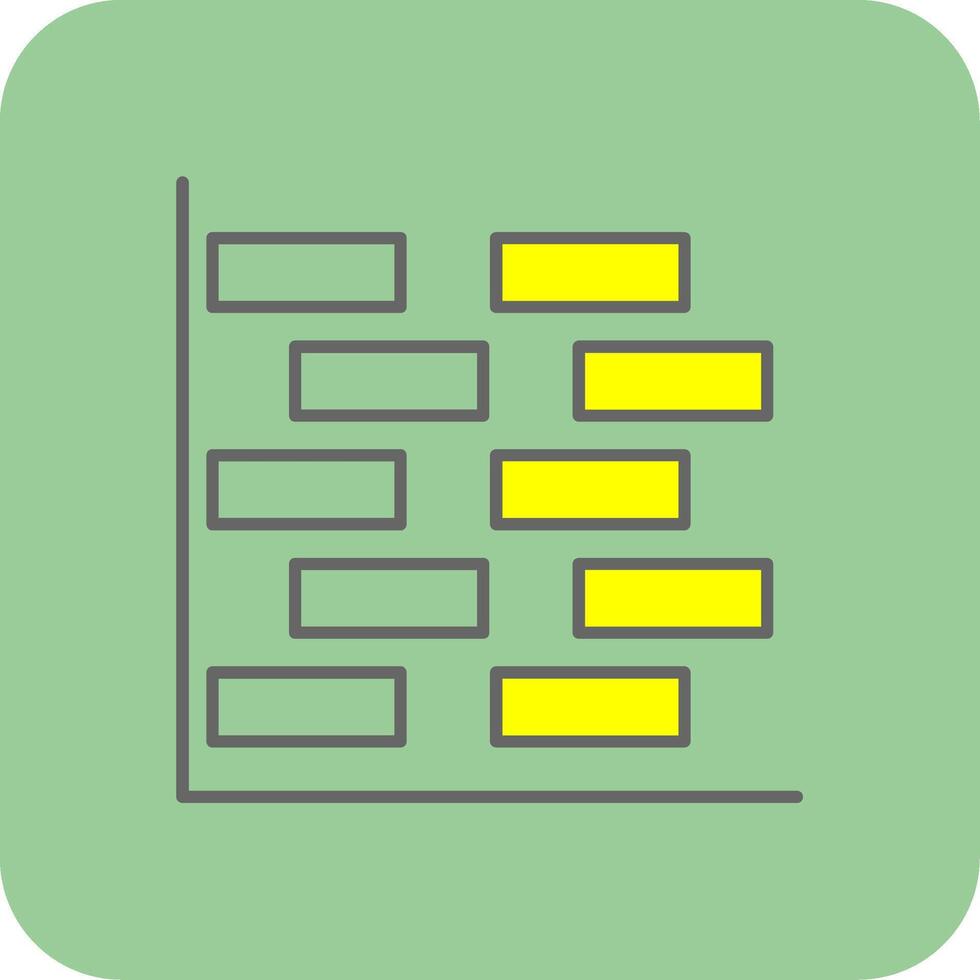 gantt Diagram fylld gul ikon vektor