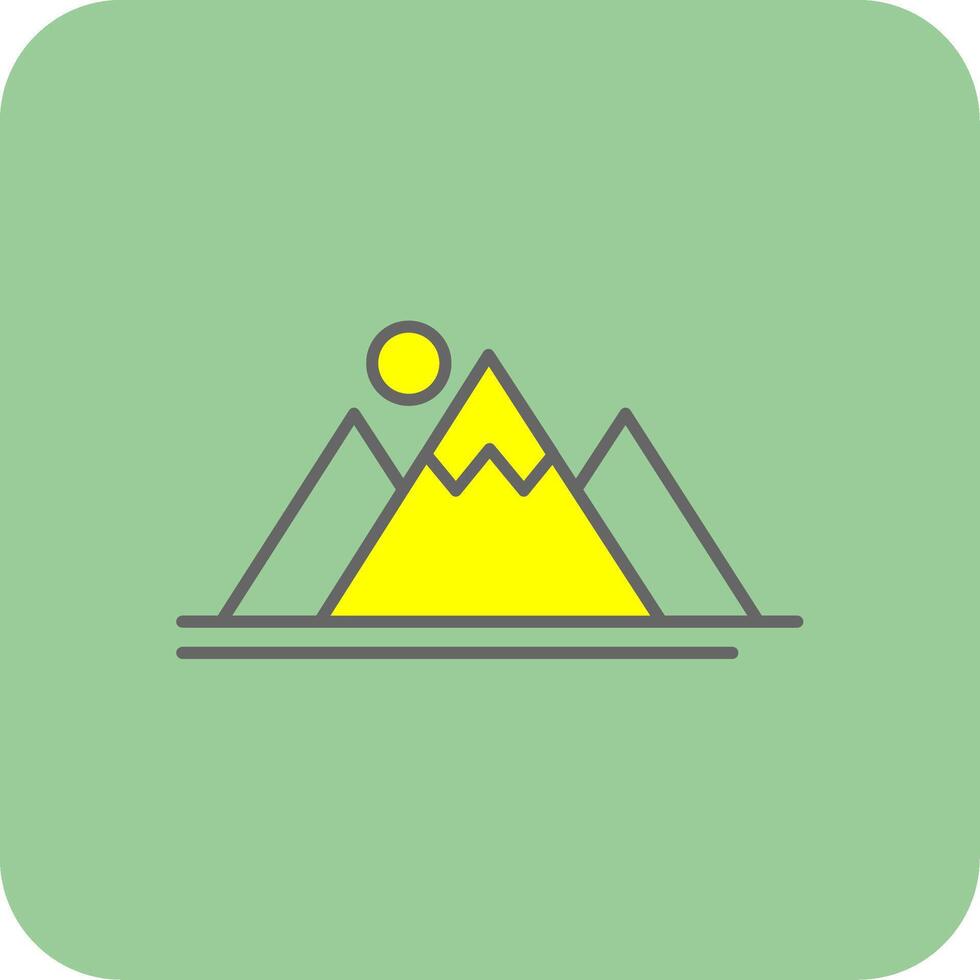 Berg gefüllt Gelb Symbol vektor