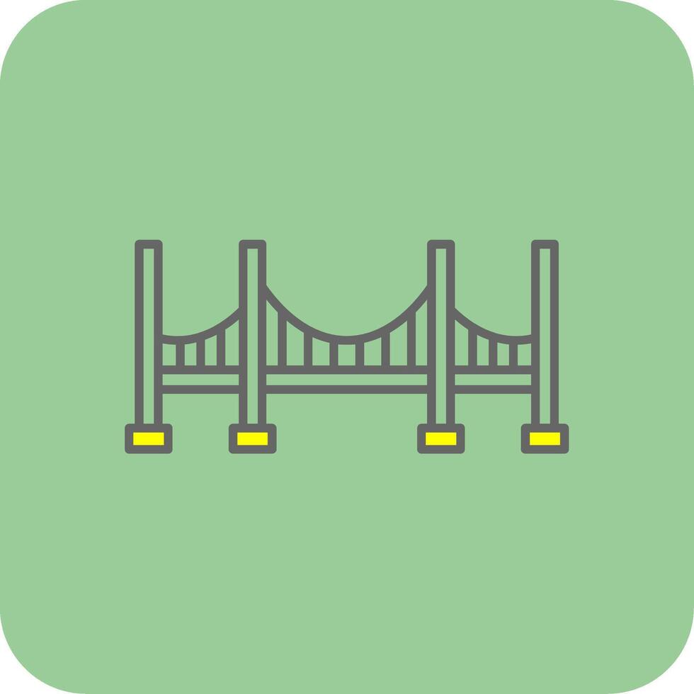 Brücke gefüllt Gelb Symbol vektor