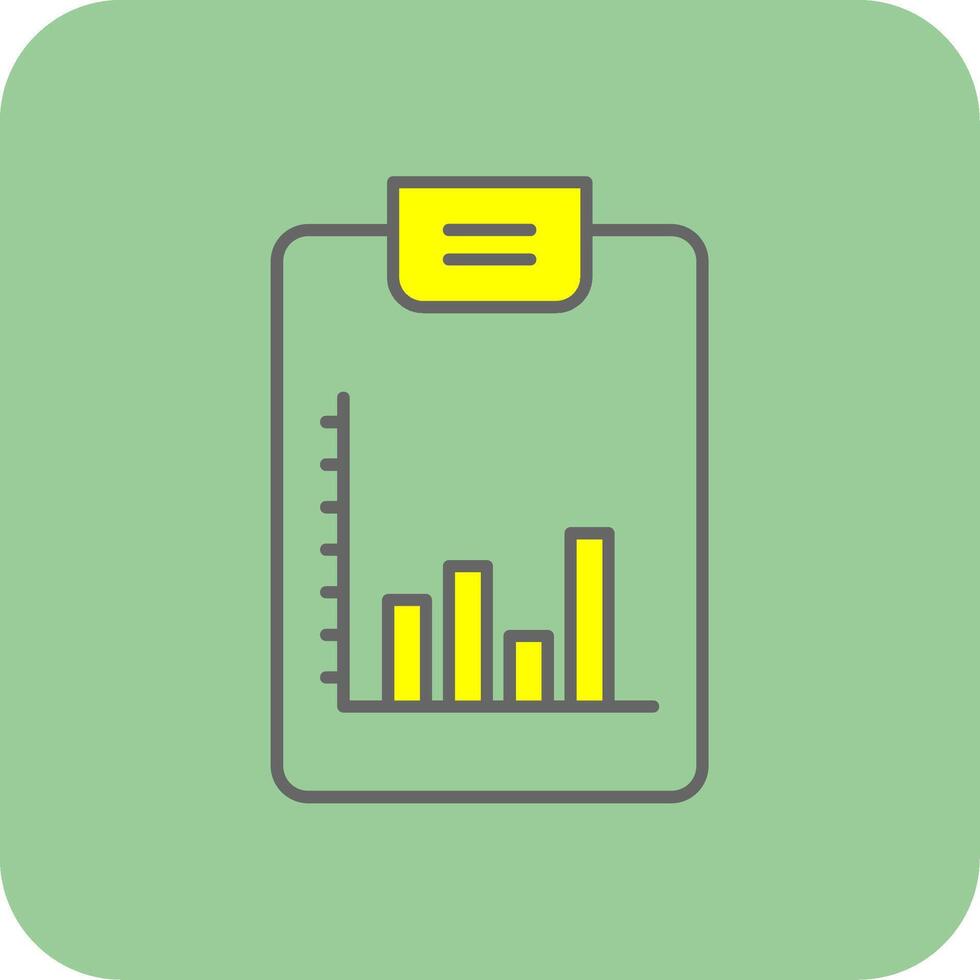 Bar Diagramm gefüllt Gelb Symbol vektor
