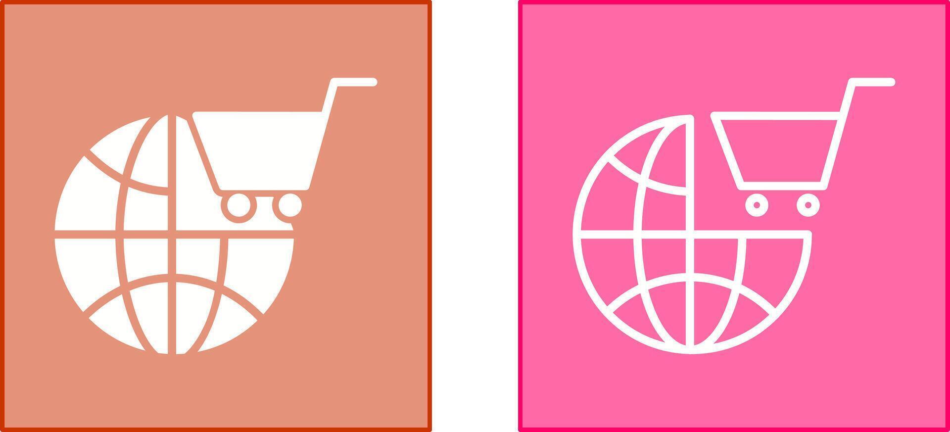 Welt Einkaufen Symbol vektor