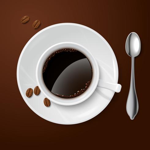 Realistisches Weiß mit schwarzem Kaffee vektor