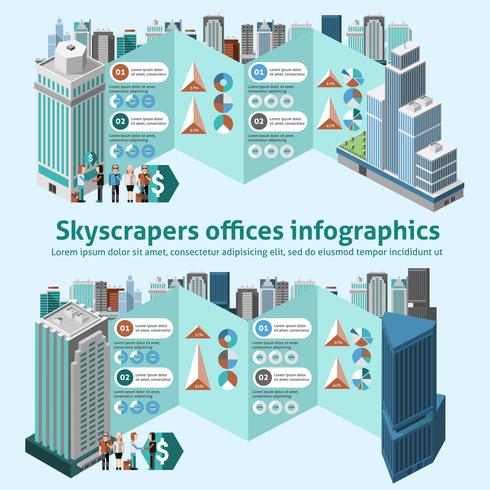 skyskrapa kontor infographics vektor