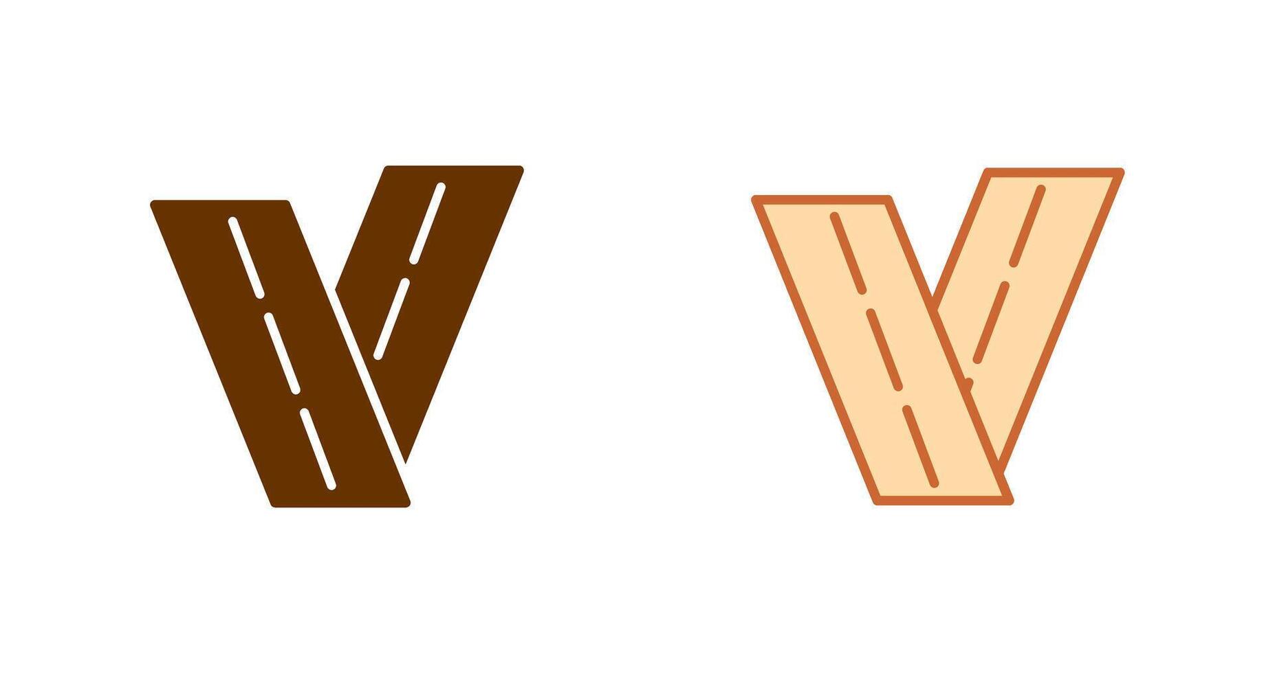 två sätt väg ikon vektor