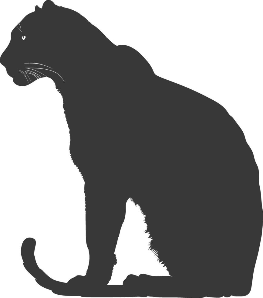 ai generiert Silhouette Panther Tier schwarz Farbe nur voll Körper vektor