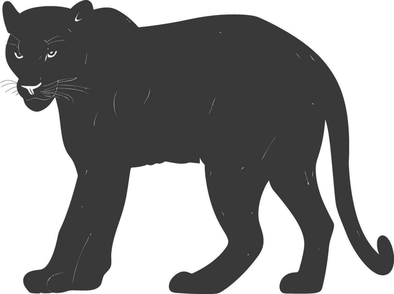 ai generiert Silhouette Panther Tier schwarz Farbe nur voll Körper vektor