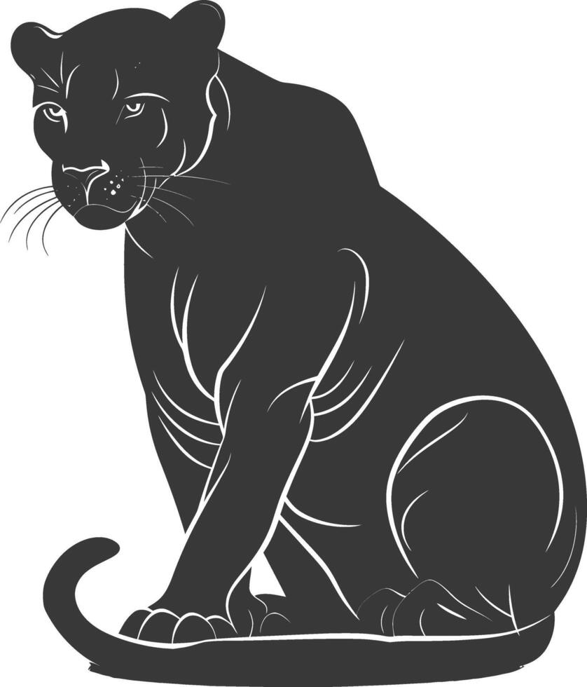 ai generiert Silhouette Panther Tier schwarz Farbe nur voll Körper vektor