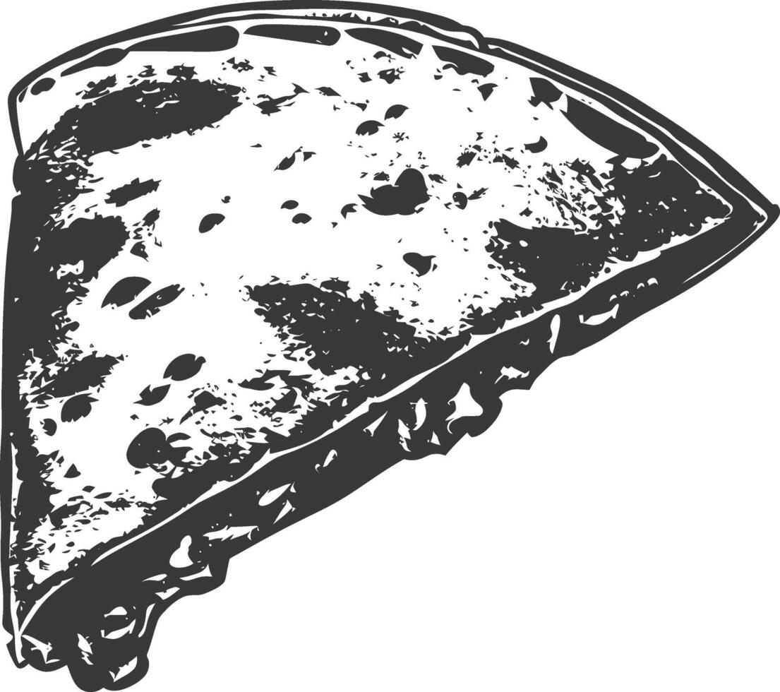 ai genererad silhuett quesadilla mexikansk mat svart Färg endast vektor