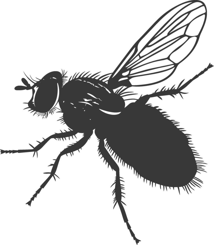 ai genererad silhuett flyga insekt djur- svart Färg endast full vektor