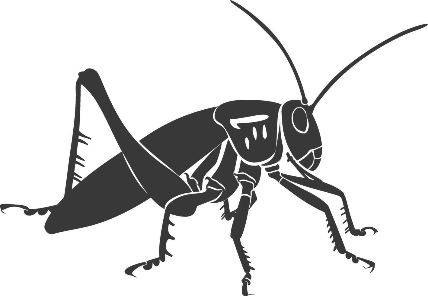 ai generiert Silhouette Heuschrecke Insekt Tier schwarz Farbe nur vektor
