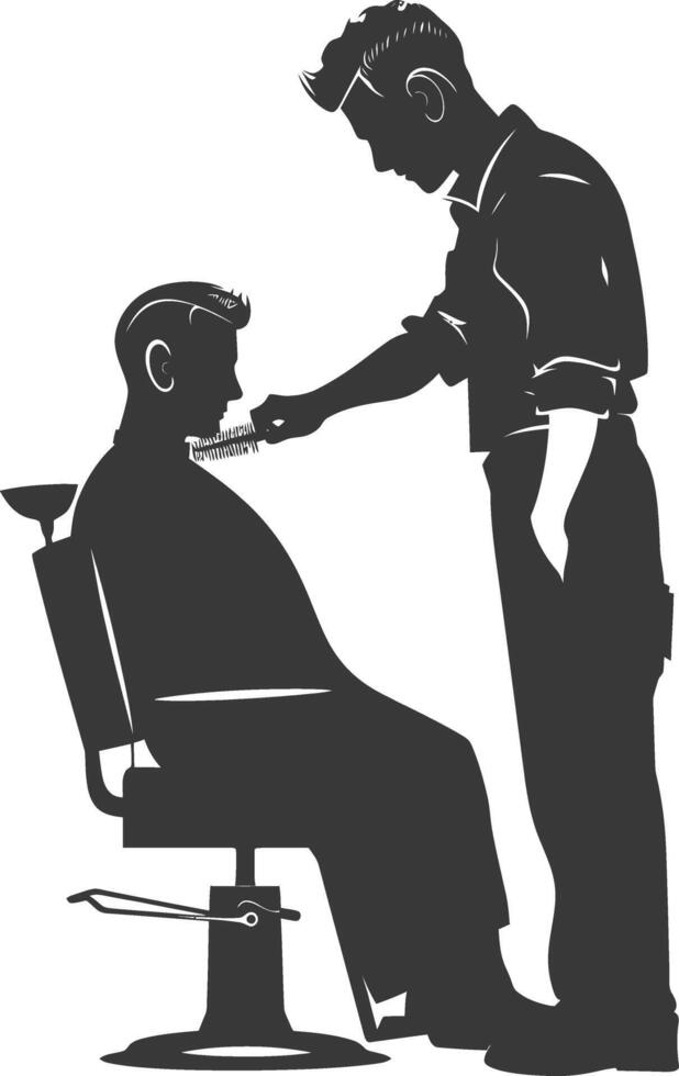 ai generiert Silhouette Friseur im Aktion voll Körper schwarz Farbe nur vektor