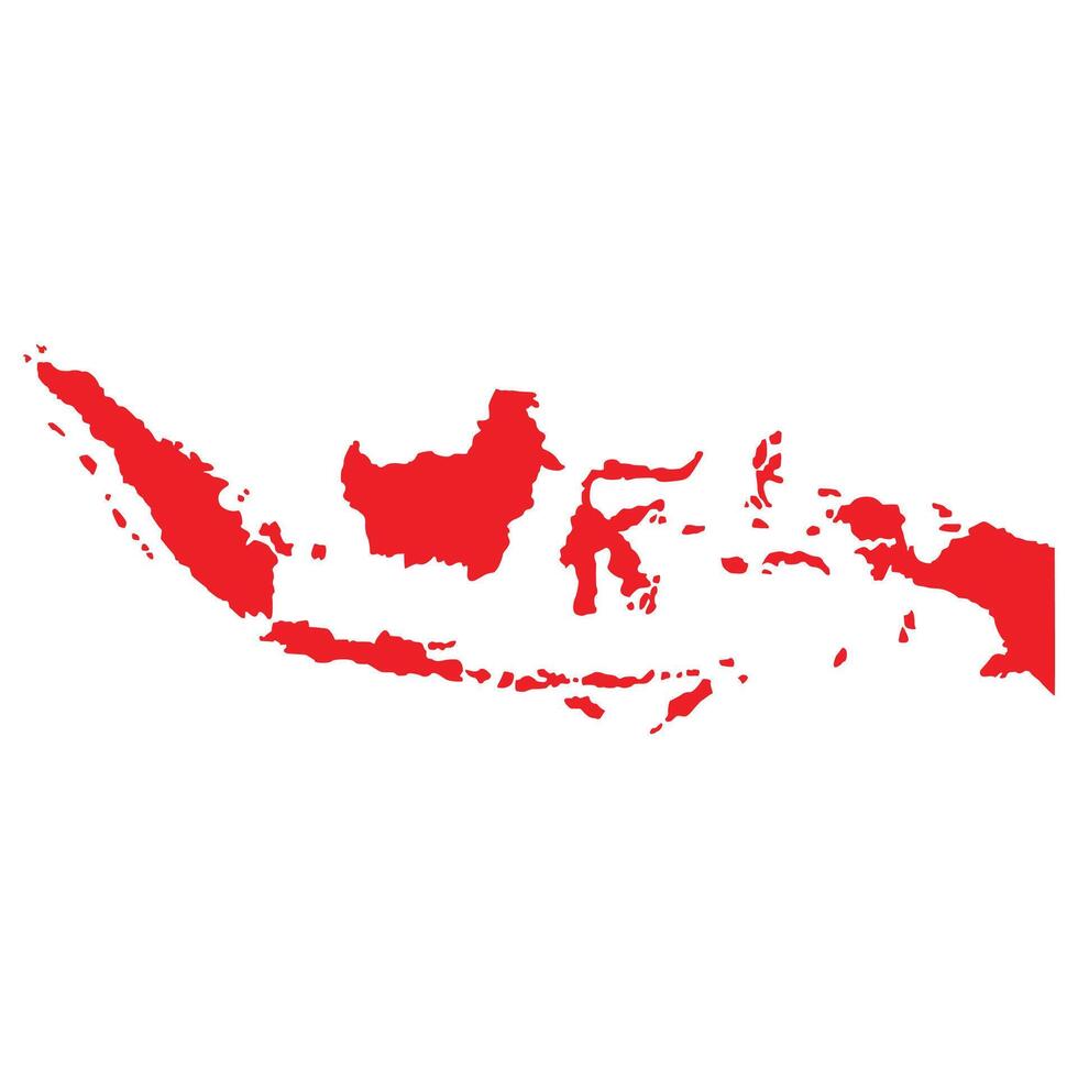 silhouette Indonesien Karte rot Hintergrund vektor