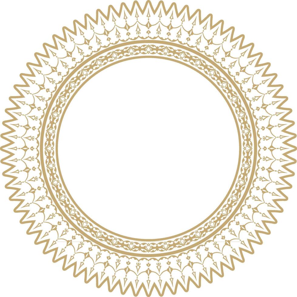 golden runden Türkisch Ornament. Ottomane Kreis, Ring, Rahmen vektor