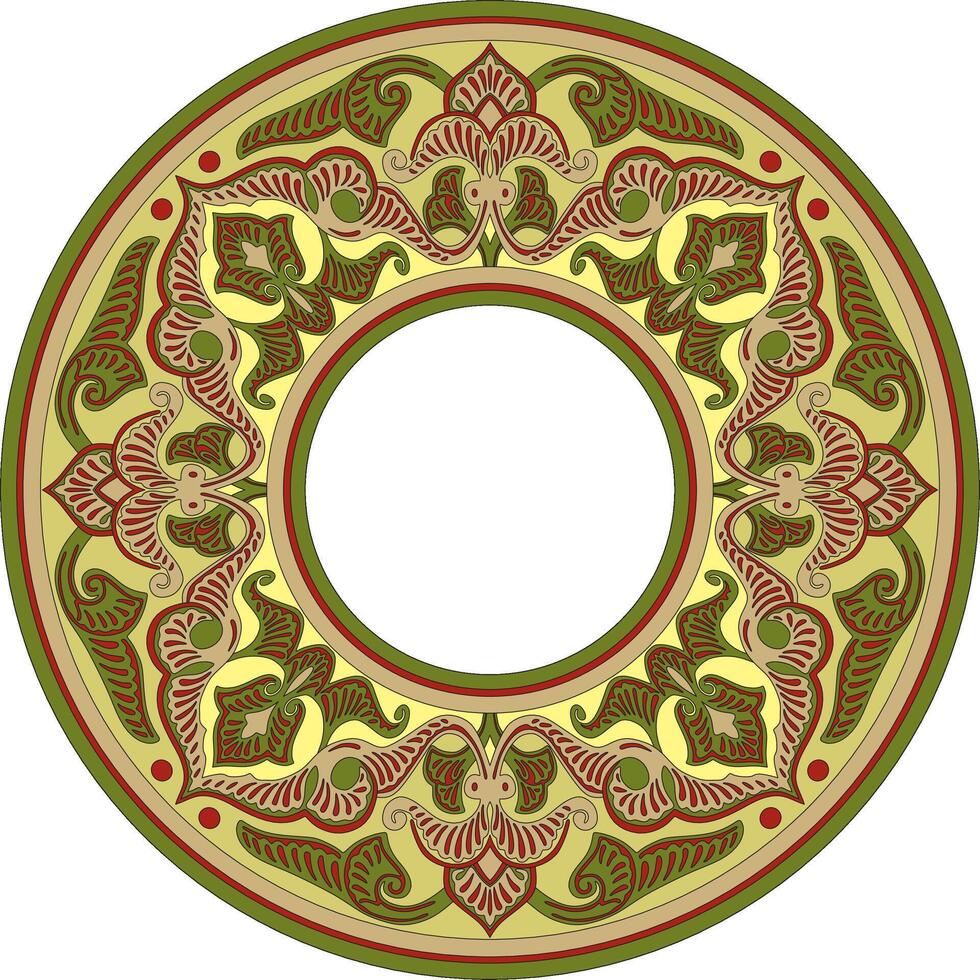 farbig runden orientalisch Ornament. Arabisch gemustert Kreis von Iran, Irak, Truthahn, Syrien. persisch rahmen, Rand vektor