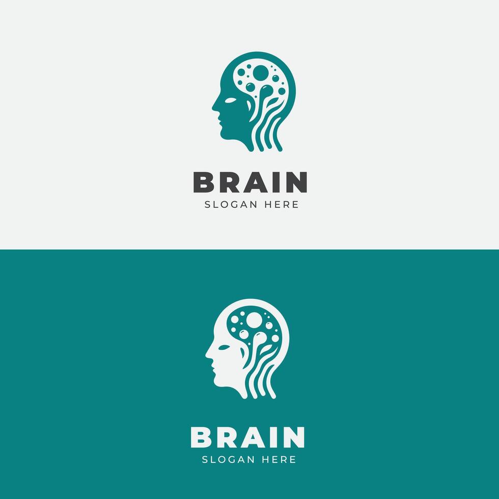 mänsklig huvud logotyp design som en symbol av kreativ idéer vektor