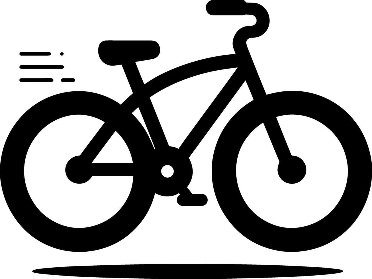 enkel logotyp ClipArt, abstrakt silhuett cyklist Vinka stil illustration av cykel cykling cykel sporter lopp ikon vektor