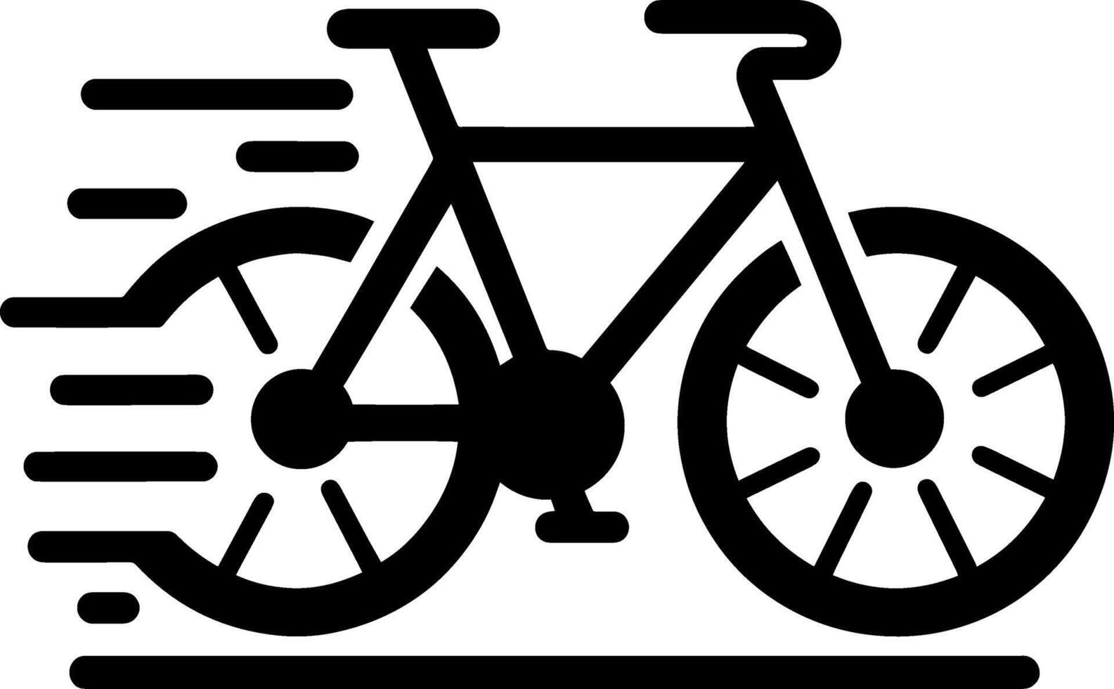 enkel logotyp ClipArt, abstrakt silhuett cyklist Vinka stil illustration av cykel cykling cykel sporter lopp ikon vektor