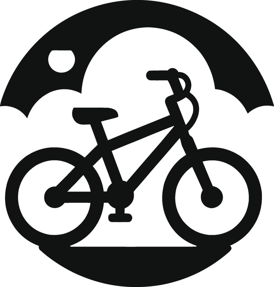 Fahrrad Symbol eben Design Illustration von Radfahren Symbol mit Rennen Fahrrad und Berg Fahrrad Silhouette Logo Design, einfach Linie auf minimal Hintergrund vektor