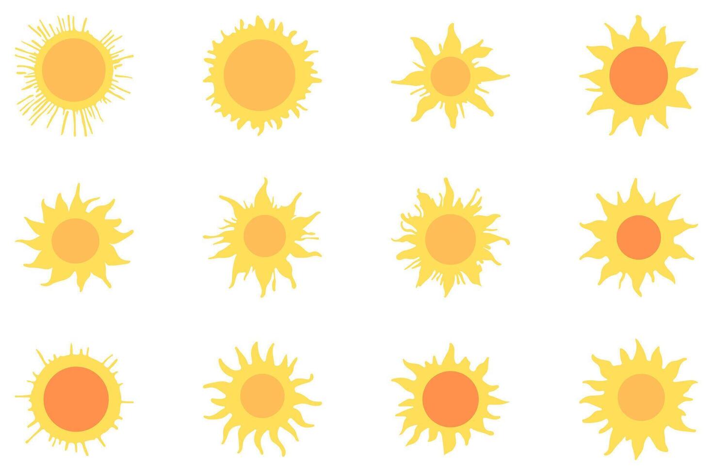 dekorativ Sonne Illustration Symbol einstellen vektor