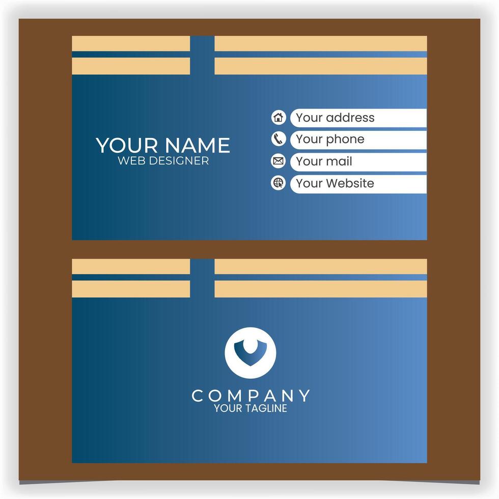 Geschäft Karte mit Luxus Gold Blau Farbe Design Vorlage vektor