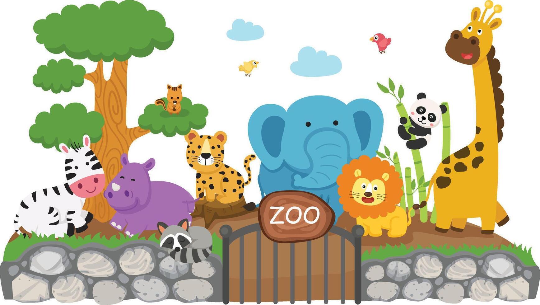 Illustration von isoliert Tier Zoo vektor