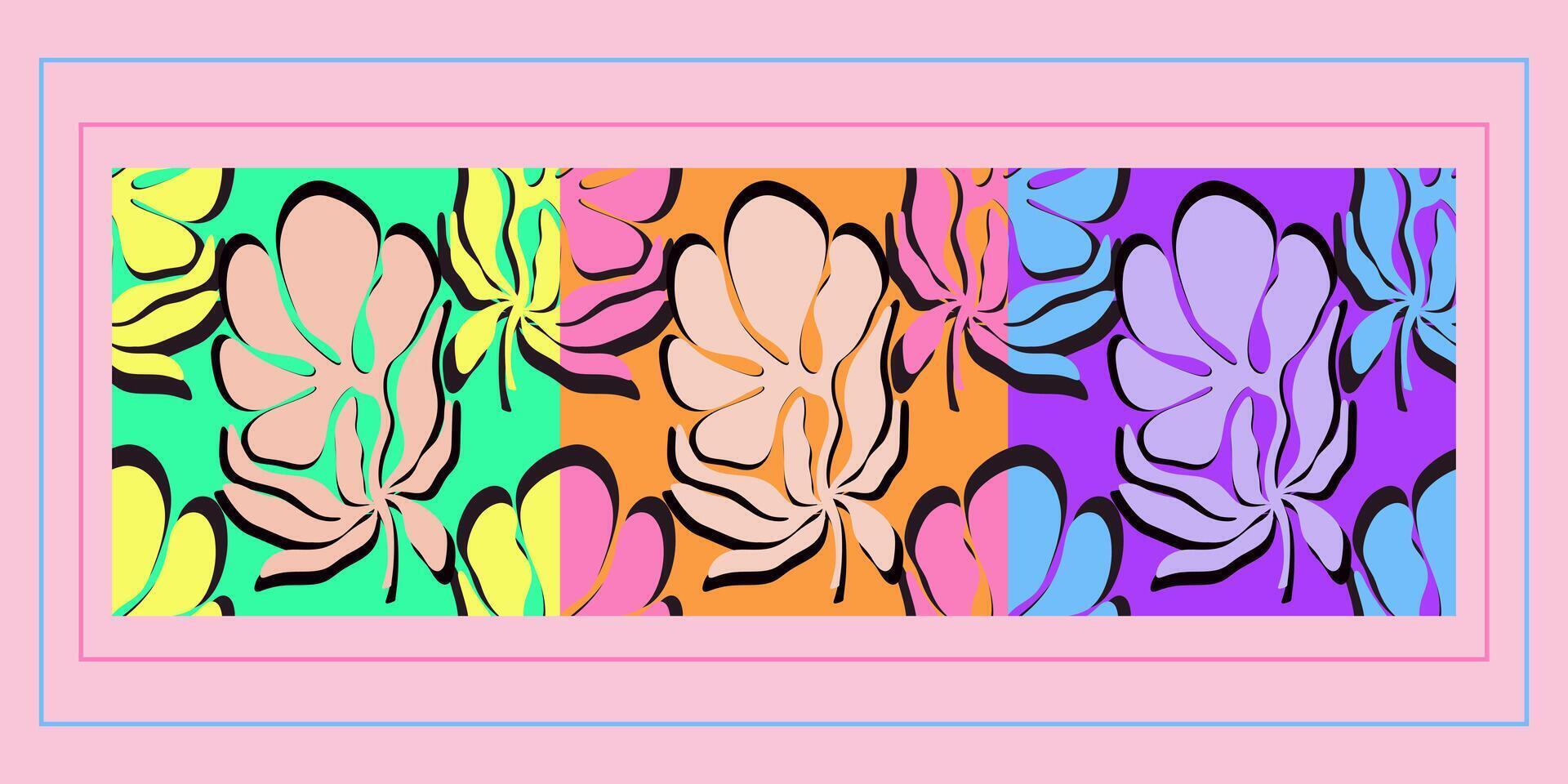 ein bunt Muster mit Blumen im anders Farben vektor
