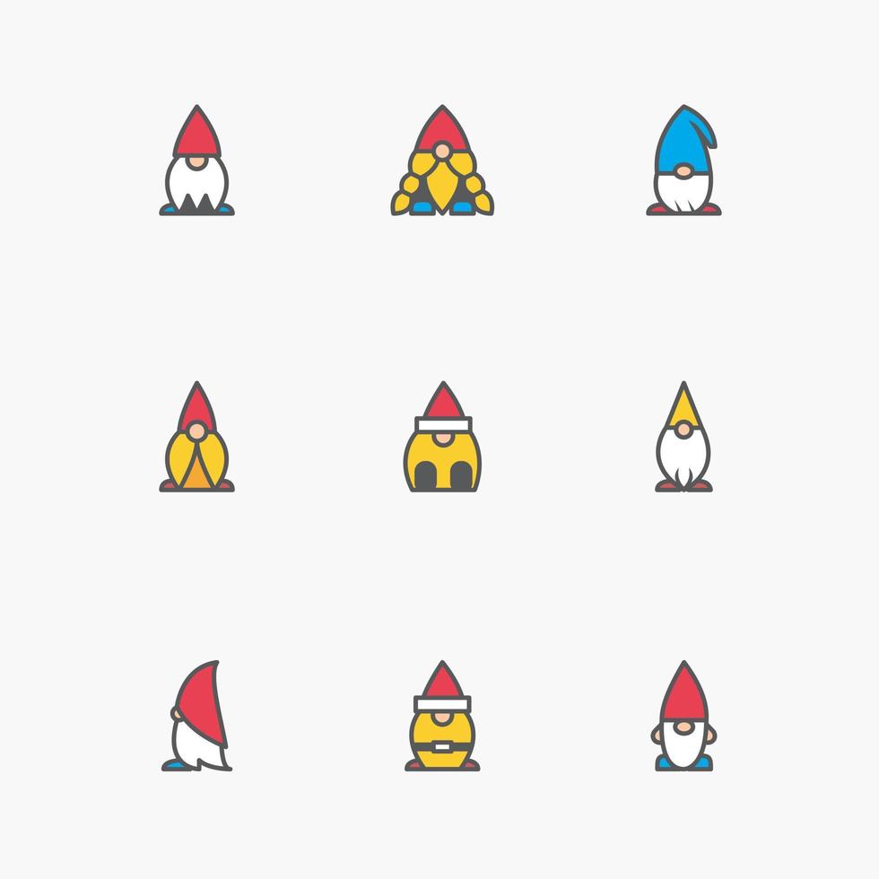 gnome ikon vektor från saga samling. tunn linje gnome ikoner minimal vektorillustration.
