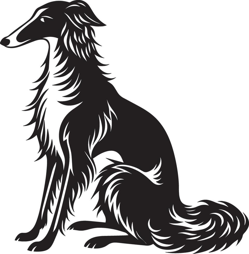 Hund Silhouette. schwarz und Weiß. Illustration im Weiß Hintergrund vektor