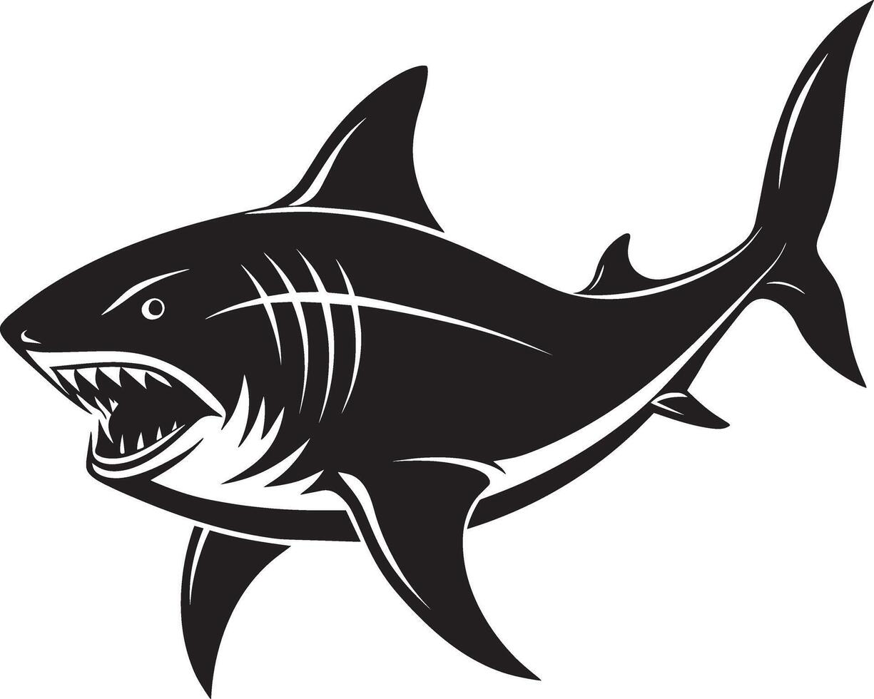 Hai - - schwarz und Weiß Illustration - - isoliert auf Weiß Hintergrund vektor