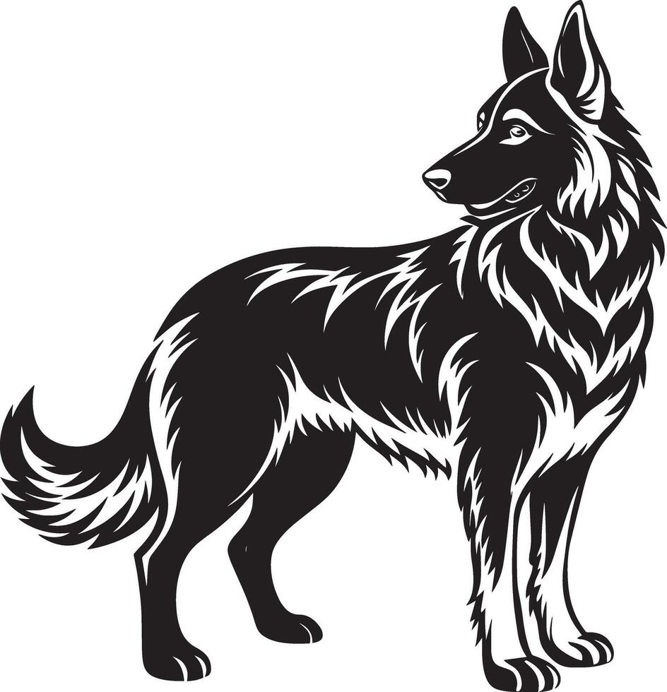 Hund Silhouette . schwarz und Weiß. isoliert Weiß Hintergrund vektor