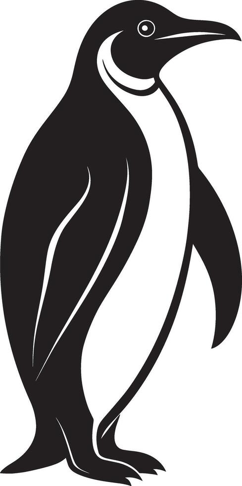 svart och vit pingvin silhuett isolerat på vit bakgrund. illustration. vektor