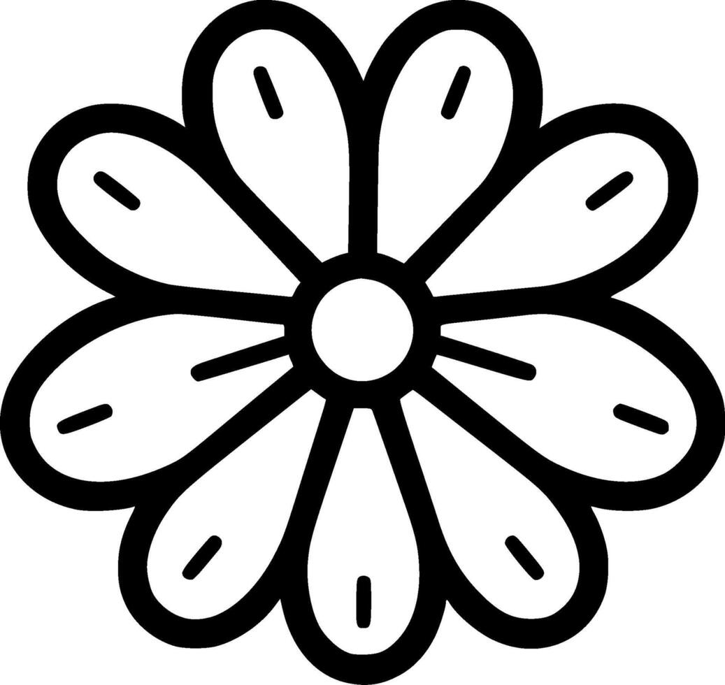 Gänseblümchen - - schwarz und Weiß isoliert Symbol - - Illustration vektor