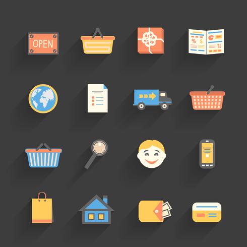 Tecknad ikoner för online-butik vektor