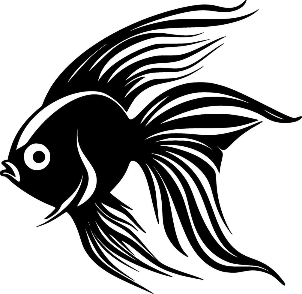 angelfish, svart och vit illustration vektor