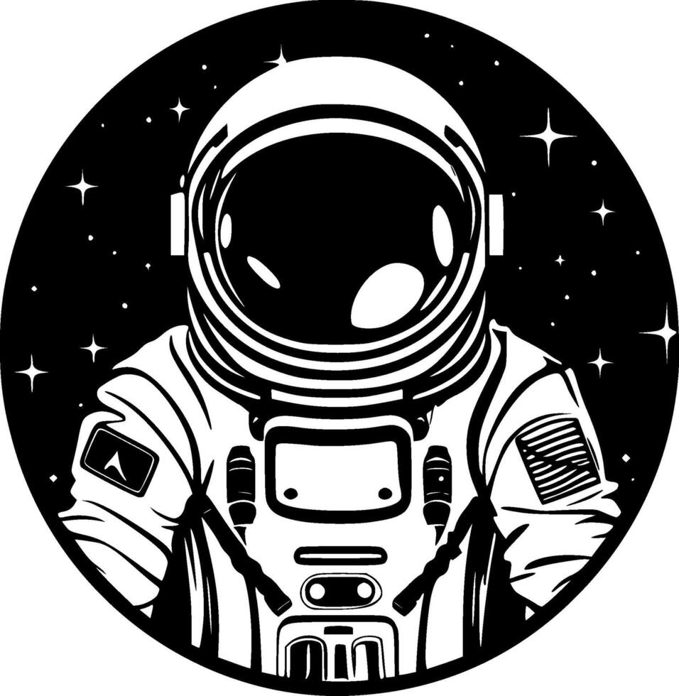 Astronaut - - schwarz und Weiß isoliert Symbol - - Illustration vektor