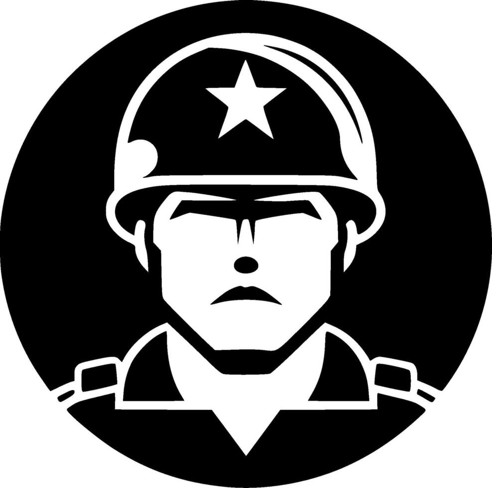 armé, svart och vit illustration vektor