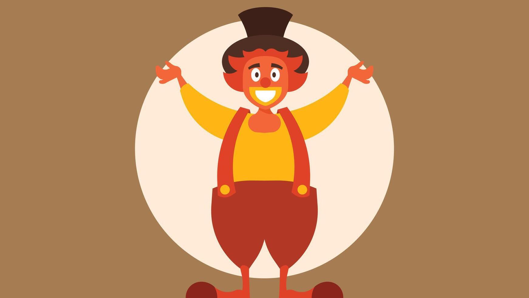 Karikatur Charakter Clown im ein Zirkus Illustration vektor