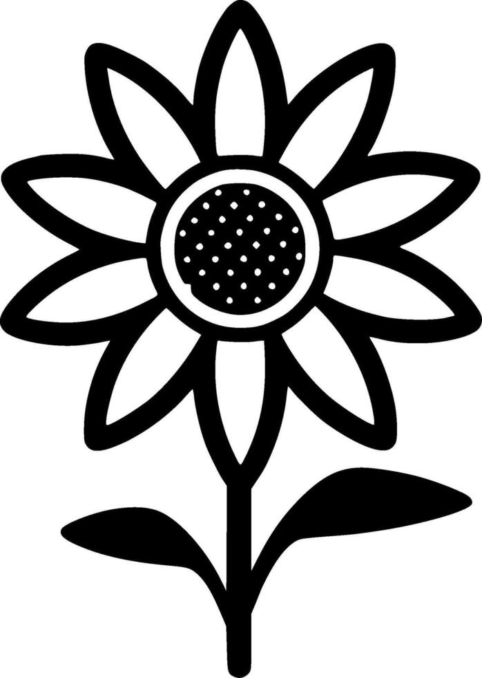 Blume - - schwarz und Weiß isoliert Symbol - - Illustration vektor