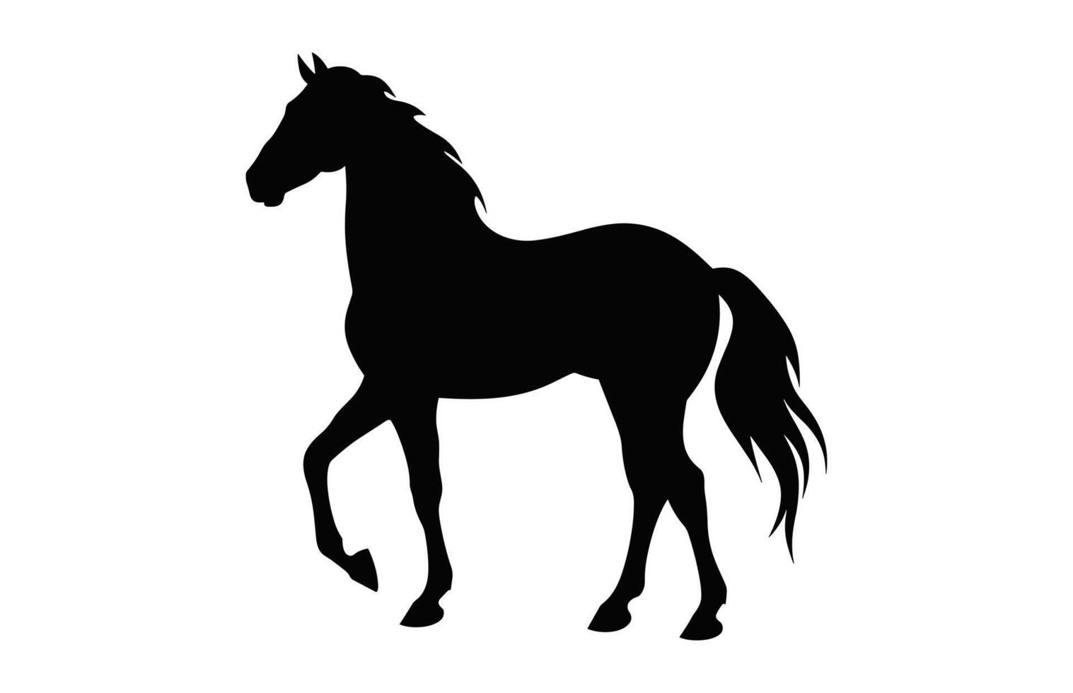 Pferd schwarz Silhouette isoliert auf ein Weiß Hintergrund vektor