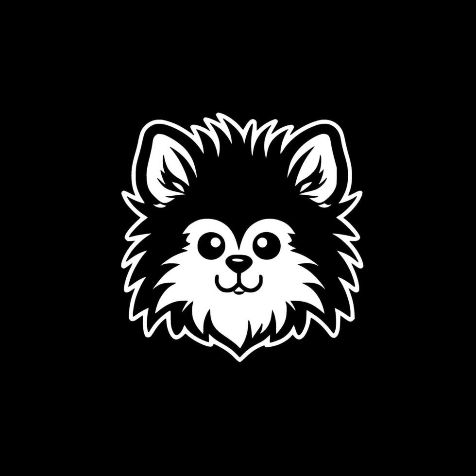 pomeranian - minimalistisk och platt logotyp - illustration vektor